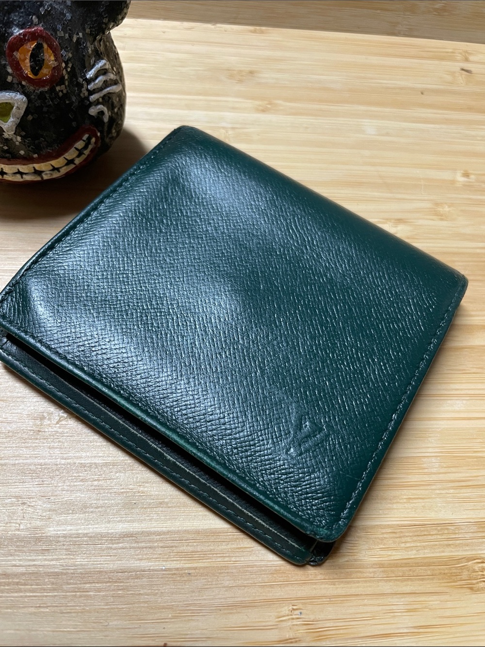 Louis Vuitton Green Taiga Leather Bi-Fold Wallet